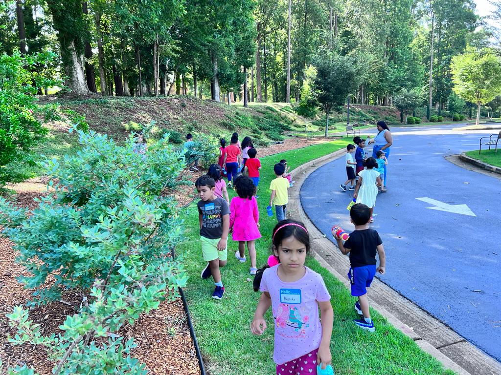 Nature walk with campers